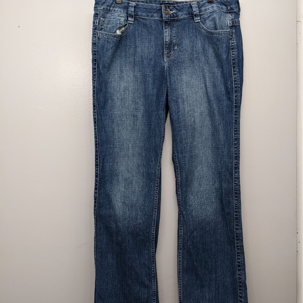 Calvin Klein Women's Lean Boot Jeans Classic Wear Size 32/14 Blue Denim